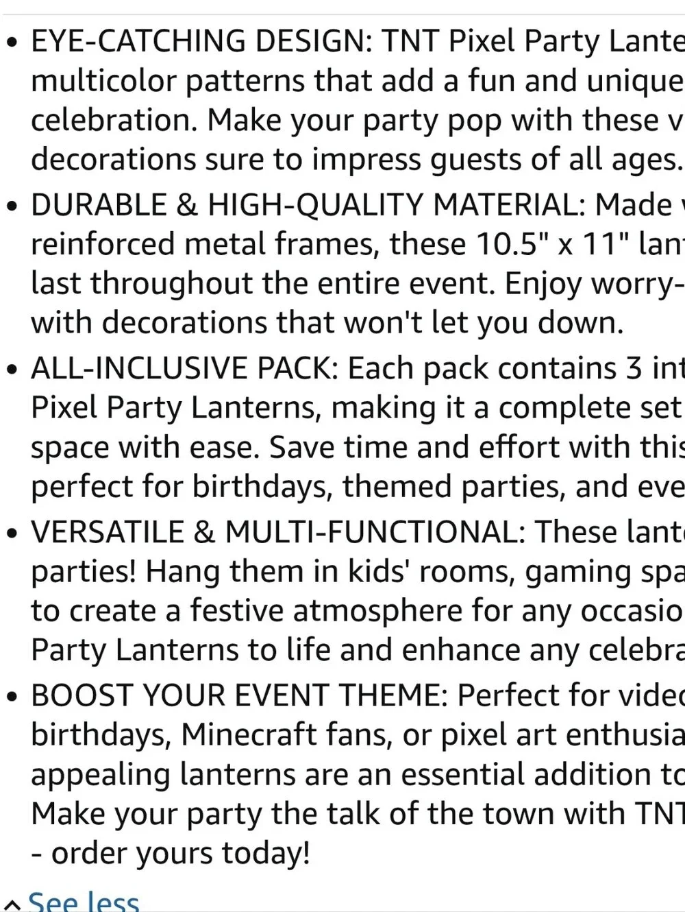NWT TNT Cube Party Lantern 3 PCS